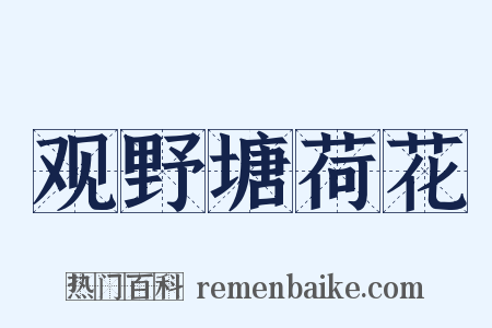 观野塘荷花是什么意思的图片